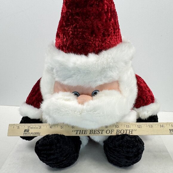 Vtg Main Joy Santa Claus Plush Stuffed Toy Red White Outfit Hat Pom 22" Soft - Picture 13 of 15